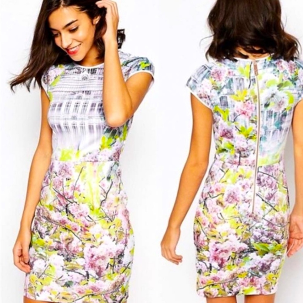 Ted Baker London pancha window blossom 🌸 bodycon dress